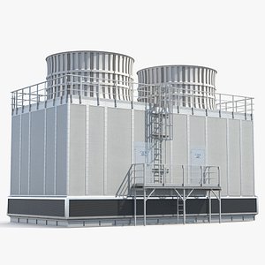 Industrial HVAC Cooling Tower Grey