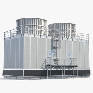 Industrial HVAC Cooling Tower Grey