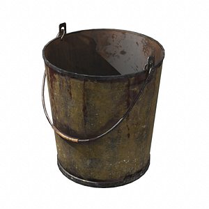 3D model old paint bucket pbr