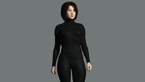 3D model Realistic animated Japanese girl