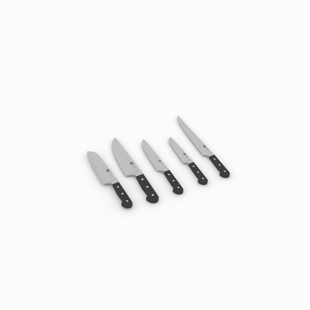 3D Zwilling Henckels Knife Set TurboSquid 1805687