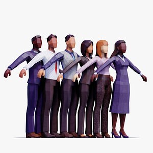 Business People - Animated and Rigged 3D model