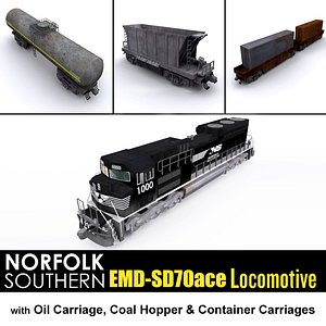 EMD Locomotive with cargo carriages