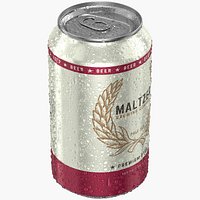Standard Beer Can With Droplets 355ml