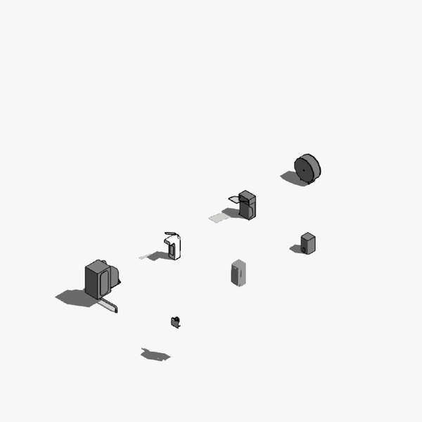 3D Toilet holders and dispensers - Pack of revit families model ...