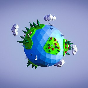3D Planet Earth Low-Poly model