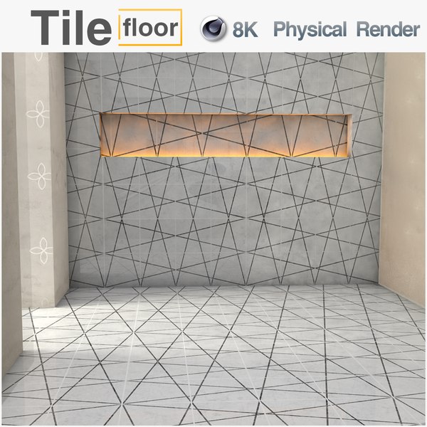 modèle 3D de Texture PBR 8K Carreaux de sol C4D Physical Render 0072 ...