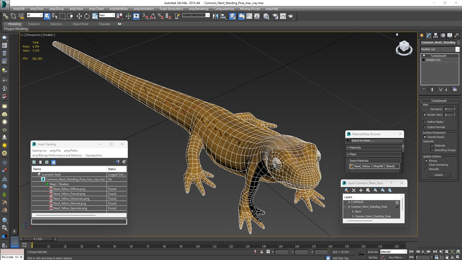 3D Common Newt Standing Pose - TurboSquid 2141159