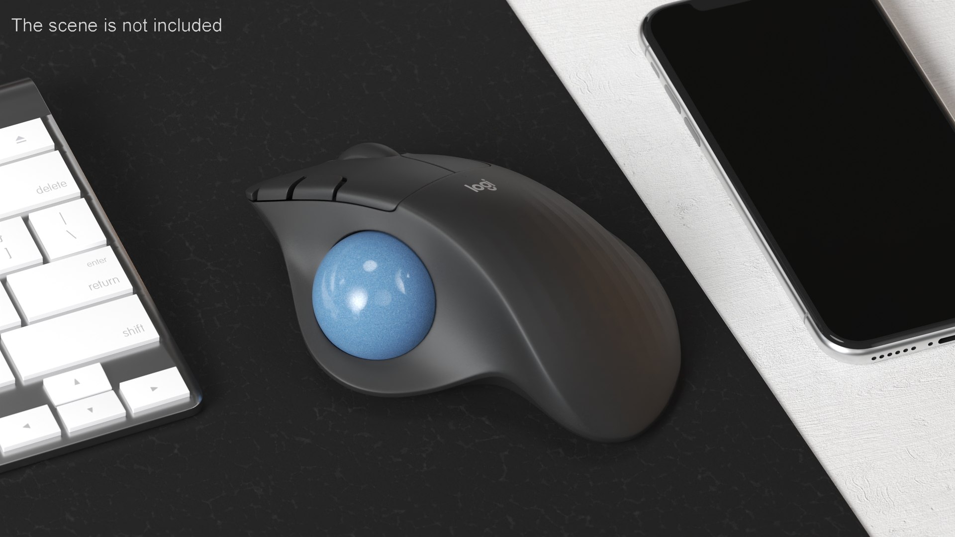 3D Wireless Trackball Mouse Logitech Ergo M575 Black Model - TurboSquid ...