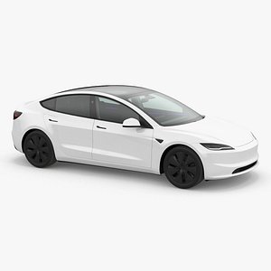 Tesla Model 3 2024 White Lights On