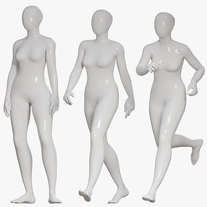 Animated Female Mannequin Character - Walk Run Idle 3D