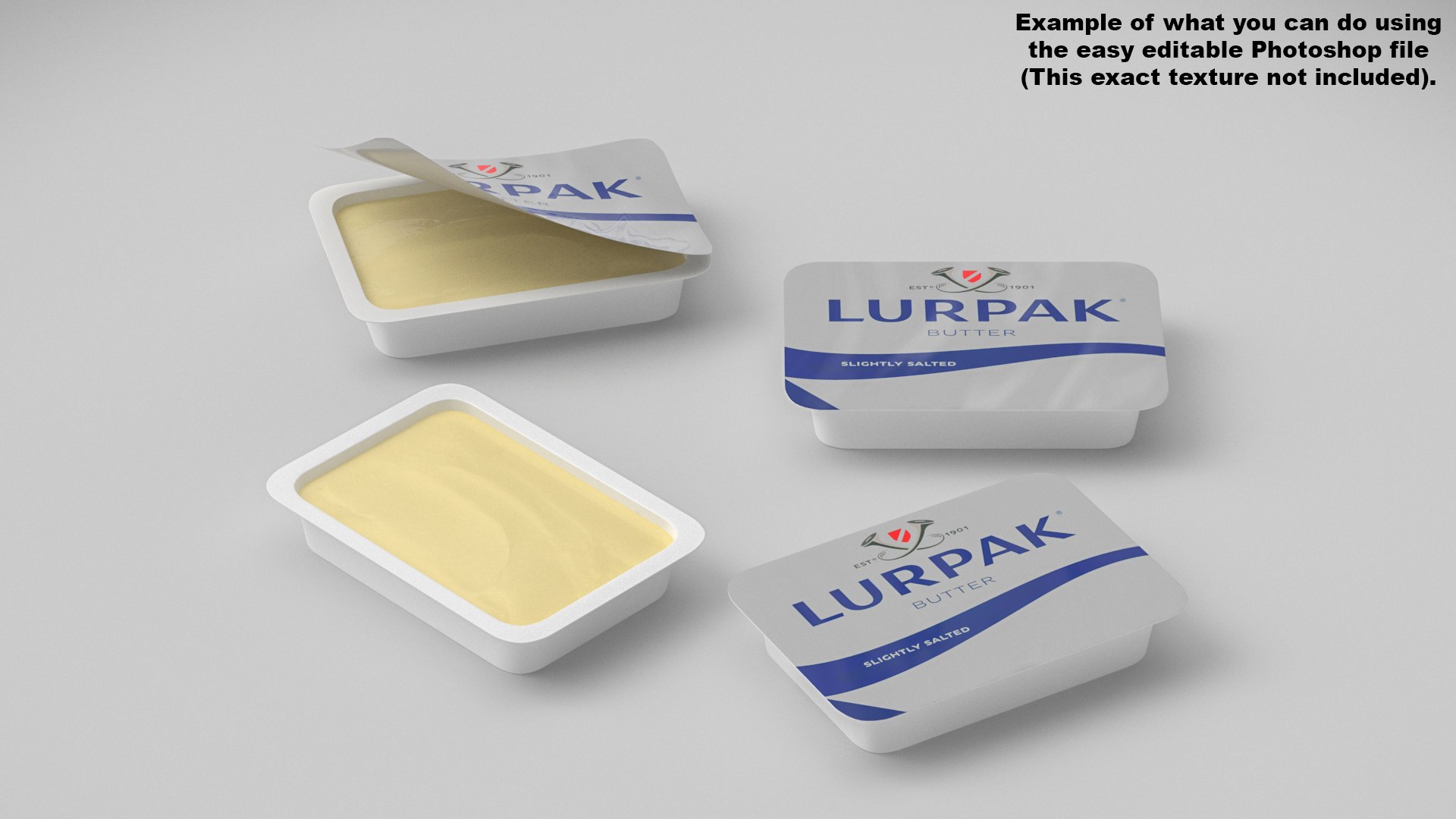 Editable Butter Mini Portions 3D Model - TurboSquid 1662073