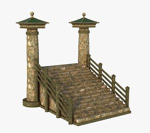 3D model asian asia stair