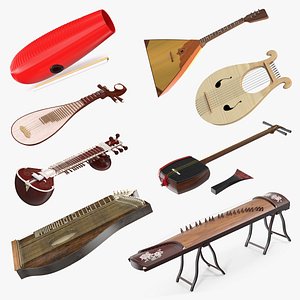 3D Traditional Stringed Instruments Collection 5