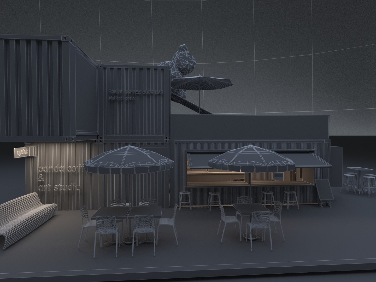 Container Cafe 3D Model - TurboSquid 2113456