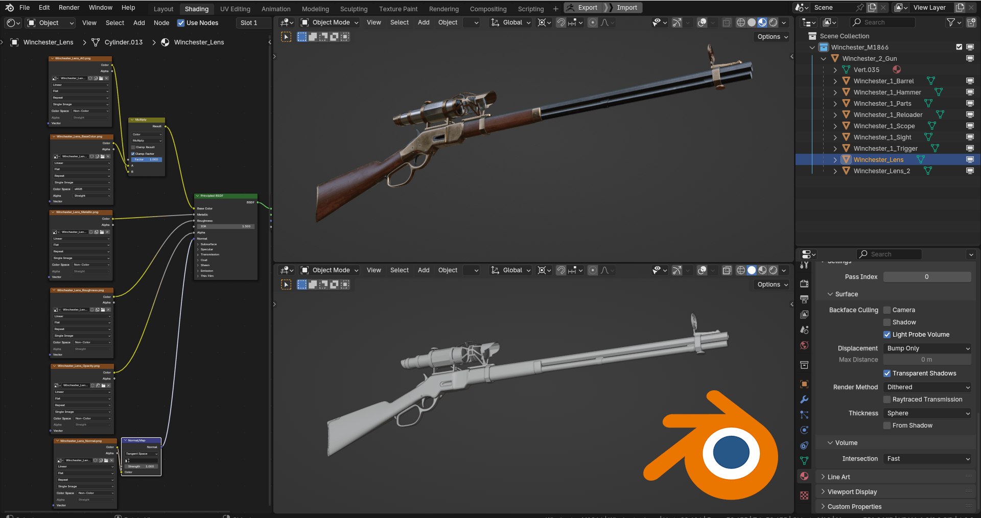 3D Winchester 1866 Sniper Rifle Model - TurboSquid 2279400