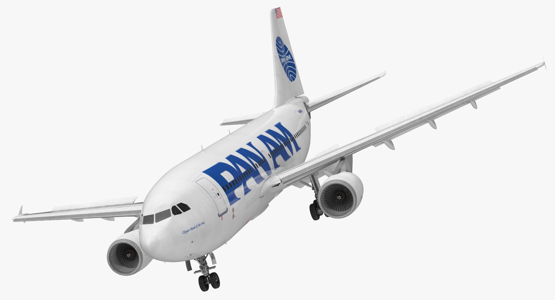 Airbus A310-300 Pan American Rigged 3D model preview