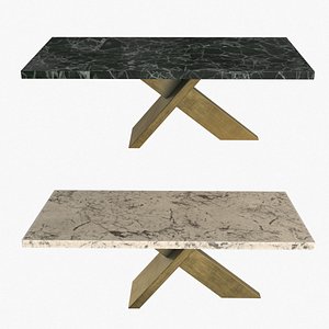 3D Interlocked Base Dining Table 2 color model