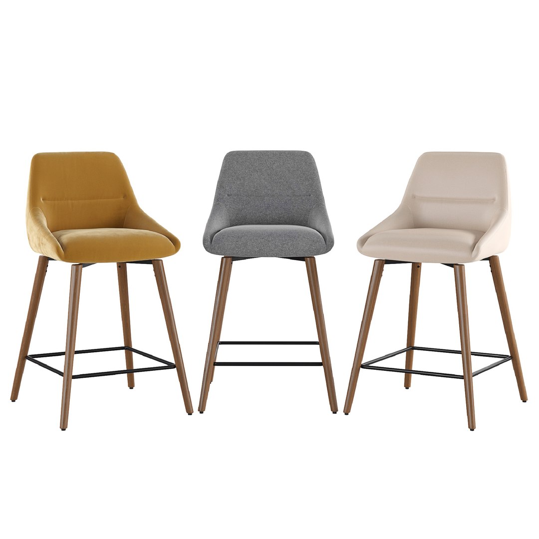3D Model Timo Swivel Counter Barstool TurboSquid 2233756