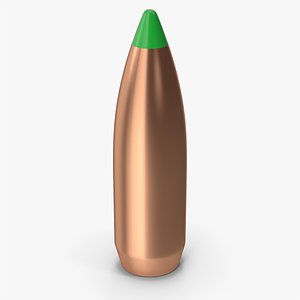 Green Tipped Rifle Bullet 3D model
