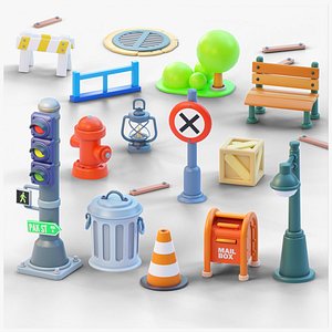 Hyper casual Cartoon  Props Collection