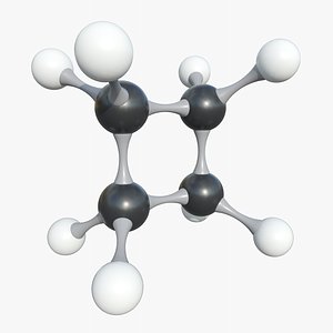Cyclobutane Molecule With PBR 4K 8K model