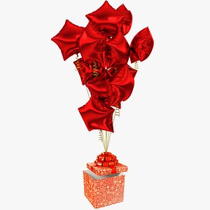 Gift with Balloons Collection V2 3D model