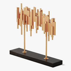 3D model Strata Long Copper Abstract Steel Sculpture