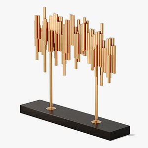 Strata Long Copper Abstract Steel Sculpture