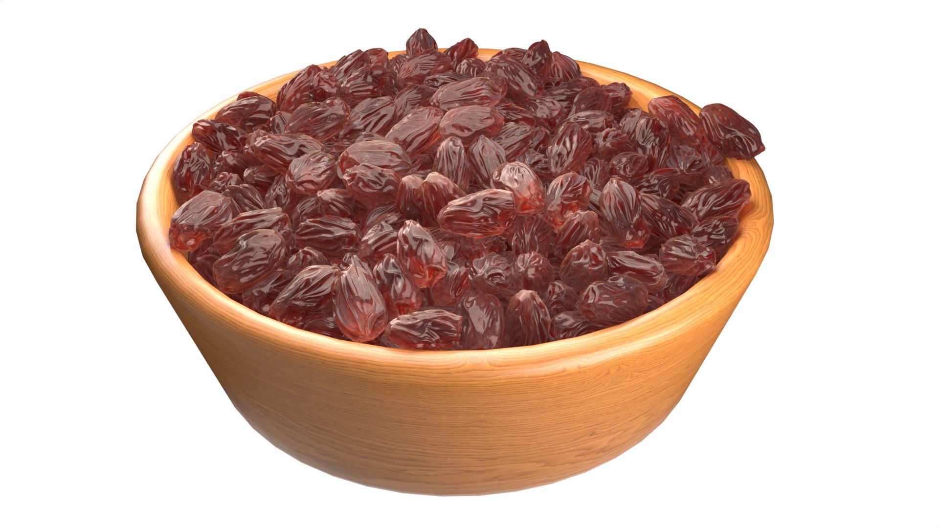 3D Raisins Red Bowl - TurboSquid 2397367