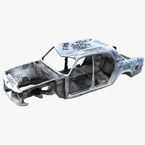 3D wrecked car 2 model