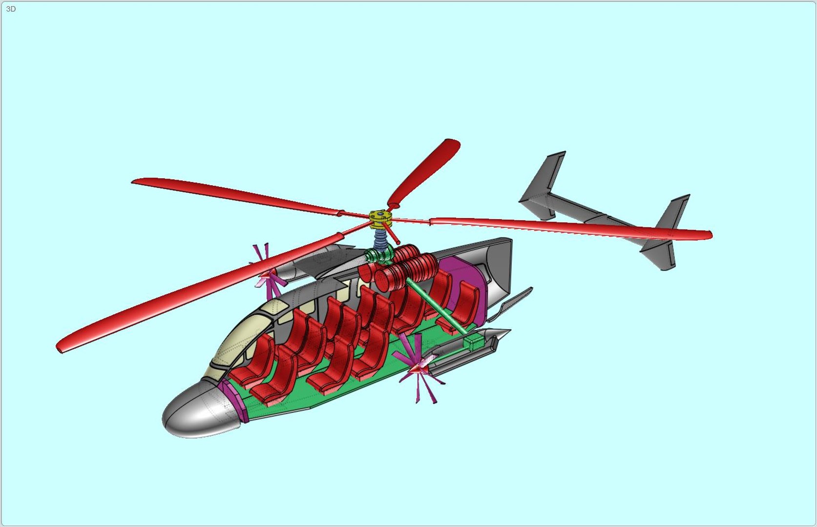 3d Model Eurocopter Hybrid Helicopter Solid
