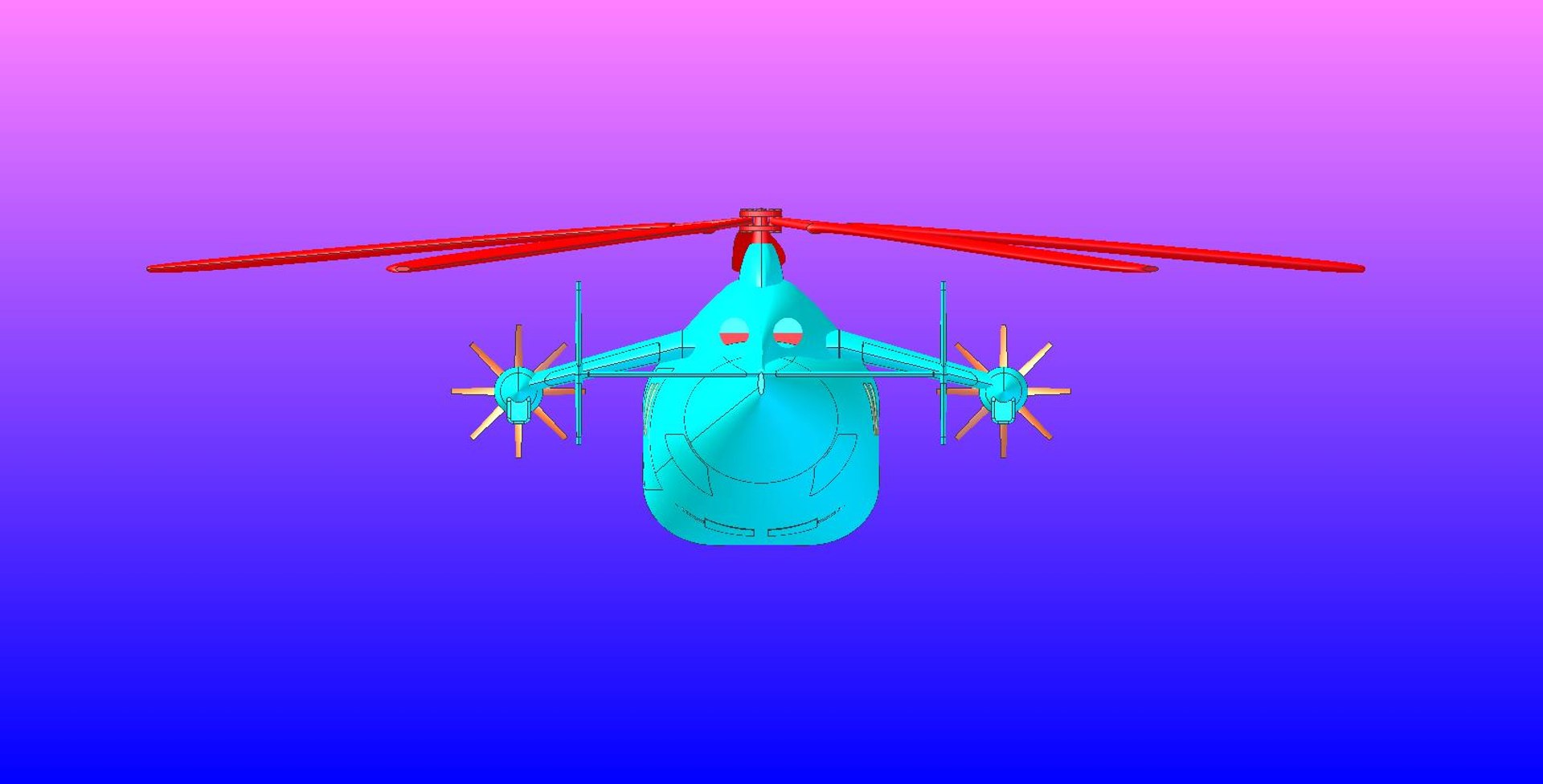 3d Model Eurocopter Hybrid Helicopter Solid