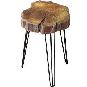 Rustic solid wood coffee side Table Eco Loft style 3D model