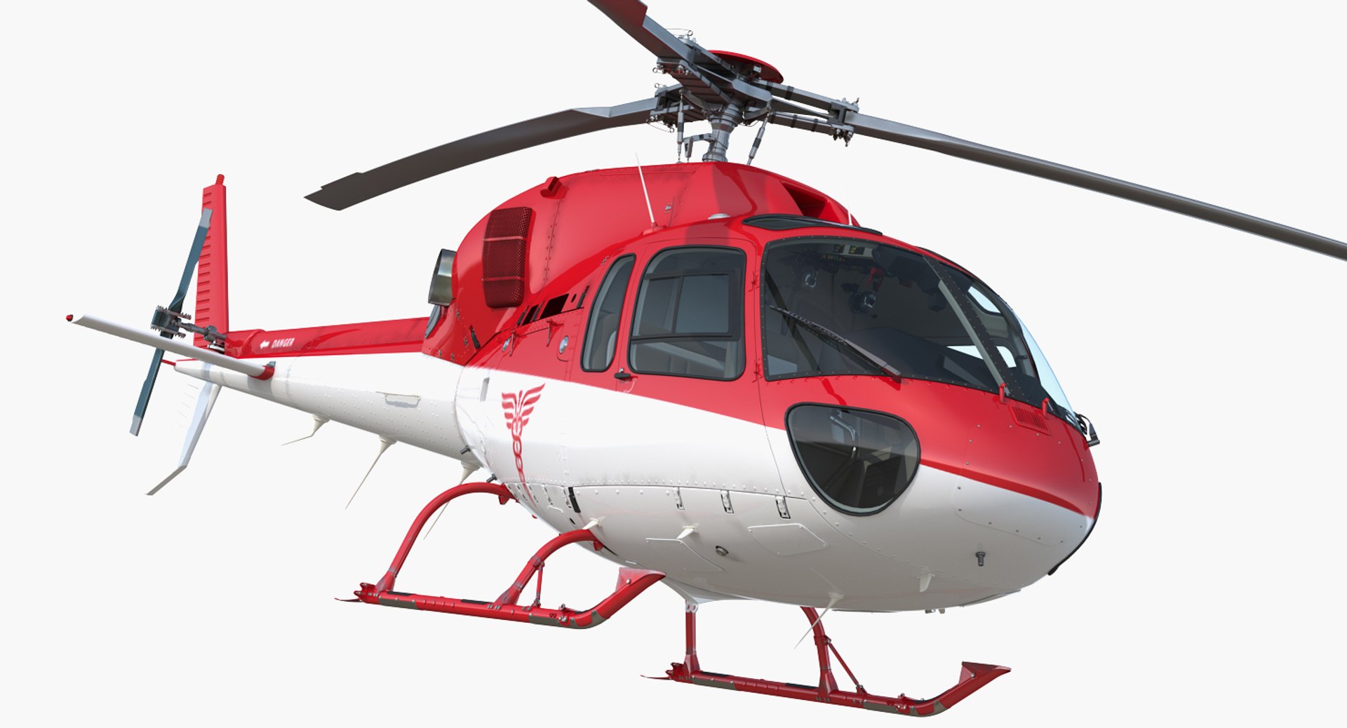 Medical Air Rescue Helicopter Eurocopter AS-355N 3D model preview