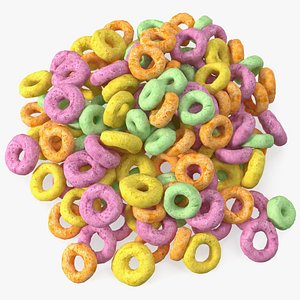 Colored Cereals Rings 3D model