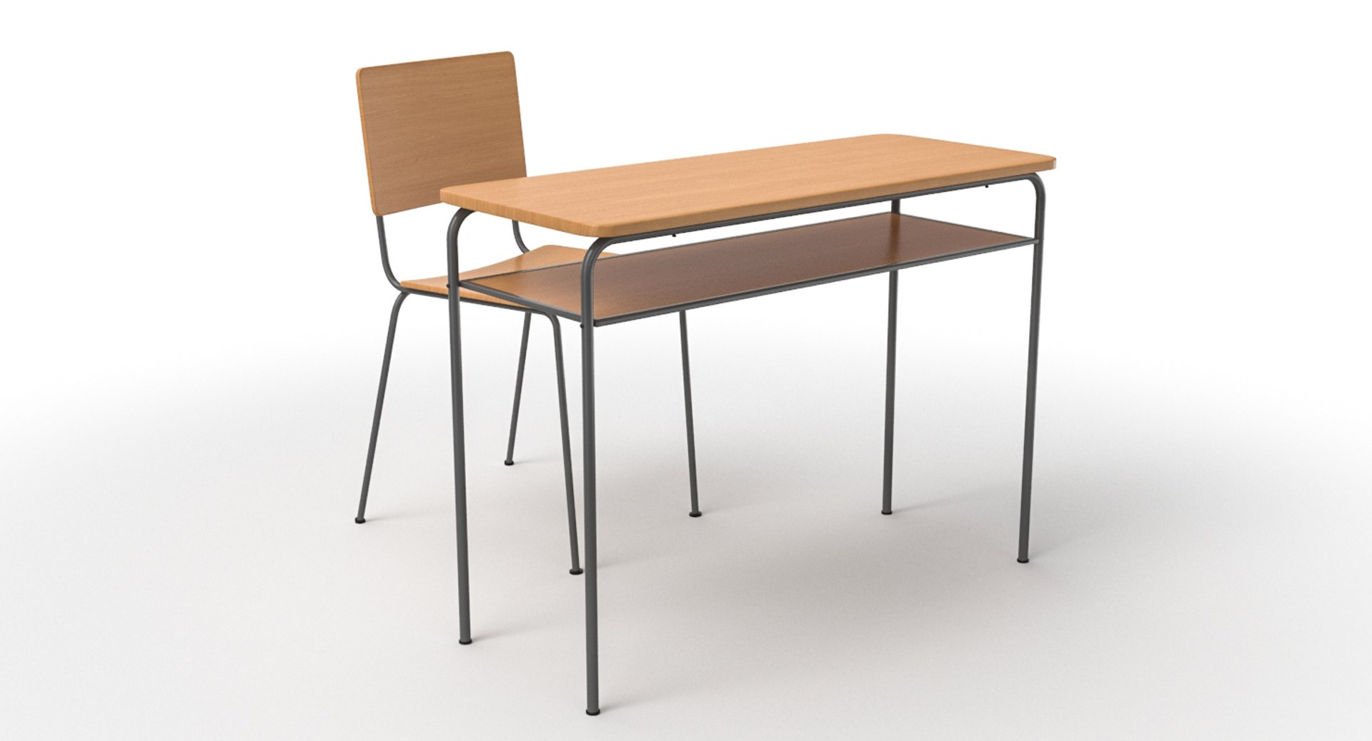 3D Model School Desk Chair Table TurboSquid 1426459