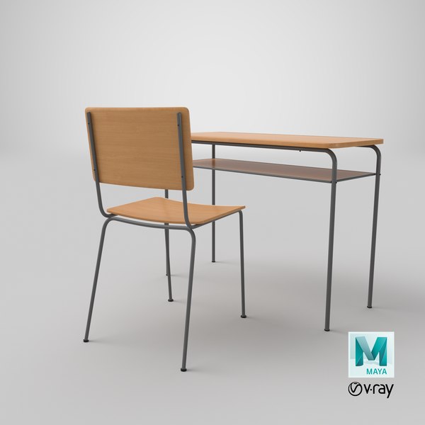 3D model school desk chair table TurboSquid 1426459