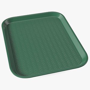 Plastic Fast Food Tray Green 3D model