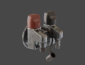 Low-Poly Japanese Retro Kitchen Gas Cock 3D model