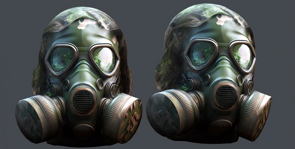 3D model Gas mask helmet 3d model military combat fantasy cyborg space ...