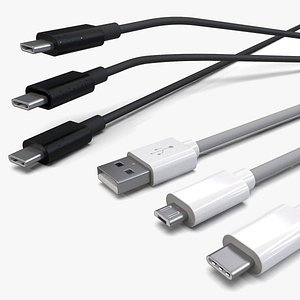 3D USB USBC MICRO USB model