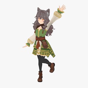 Foxy Anime Girl Game Ready 3D model