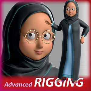 Arabic Woman Cartoon Characater