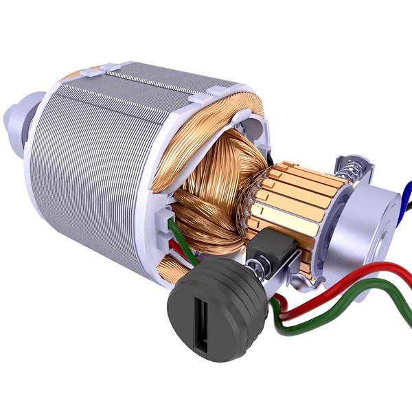 3D Model Electric Motor Rotor Stator 34 3D model