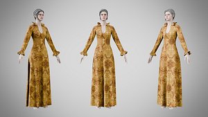 3D Dress 29 Amber Stream Brocade