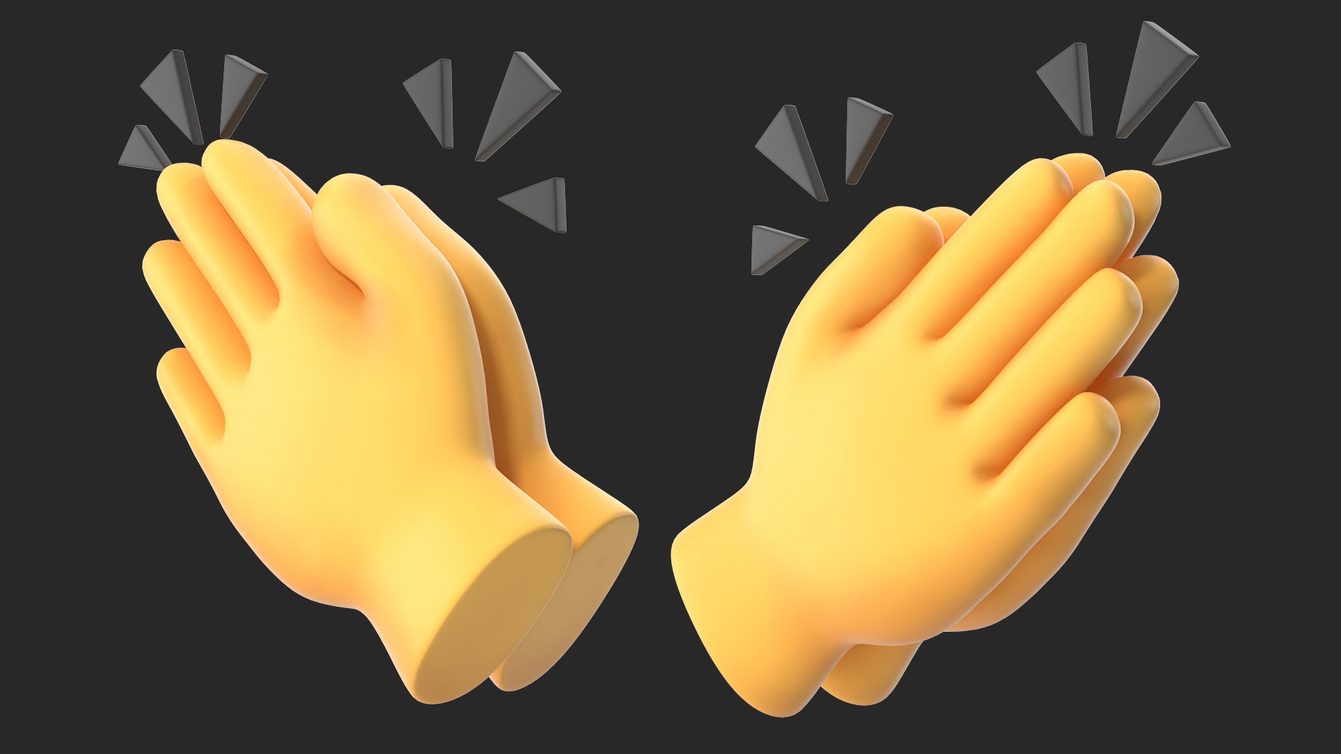 Clapping Hands Emoticon 3D model https://p.turbosquid.com/ts-thumb/oc/2eFpRd/xz/clapping_hands_emoji_006/jpg/1775154581/1920x1080/fit_q87/c1a3b4e5587d8b4ed816e40f2ae8490684bd155b/clapping_hands_emoji_006.jpg