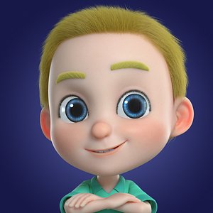 cartoon boy Tony 3D model