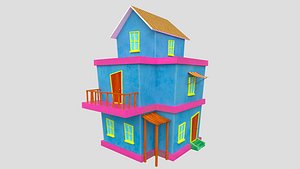 Cartoon Building - Low Poly