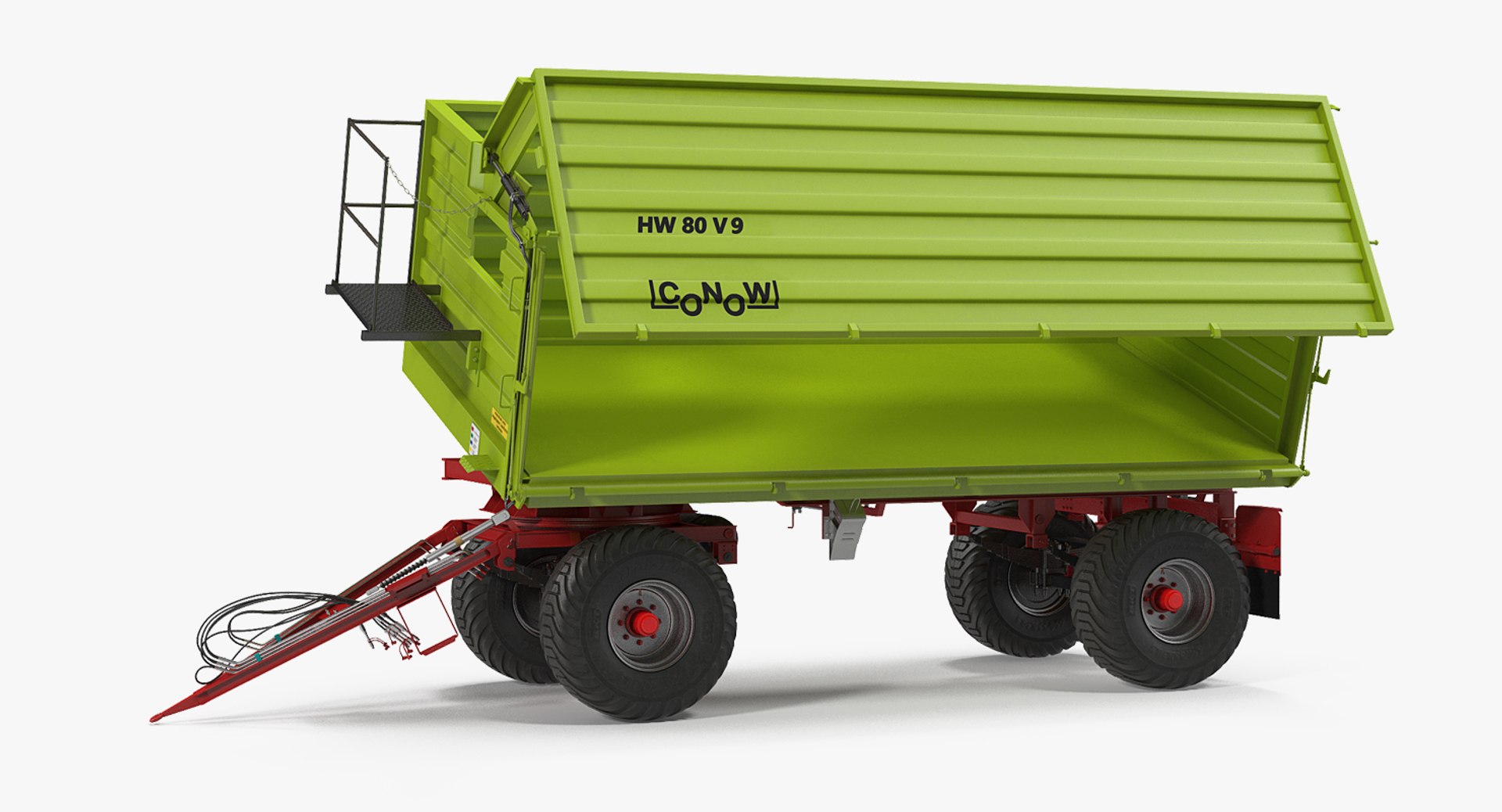 Conow HW-80 v9 Dump Trailer Rigged 3D model preview